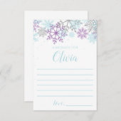 Winter Onederland Time Kapselnotenkarte lila Begleitkarte (Vorne/Hinten)