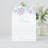 Winter Onederland Time Kapselnotenkarte lila Begleitkarte (Stehend Vorderseite)