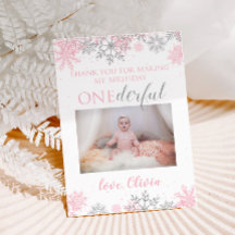 Winter ONEderland Vielen Dank Foto Card Snowflakes