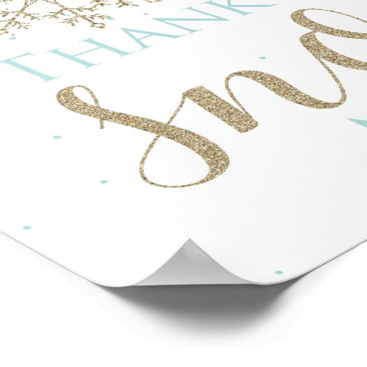 Winter Onederland Vielen Dank Snow Much-Zeichen Poster (Ecke)