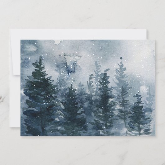 Winter Onederland Wald 1. Geburtstag Einladung (Rückseite)