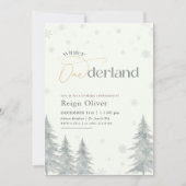 Winter Onederland Watercolor First Birthday Party Einladung (Vorderseite)