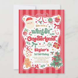 Winter Onederland Weihnachten Coquette Schleife Ge Einladung