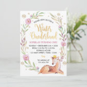 Winter Onederland Weihnachten Geburtstag Einladung (Stehend Vorderseite)