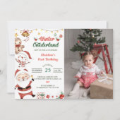 Winter Onederland Weihnachten Geburtstag Foto Einladung (Vorderseite)