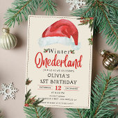 Winter ONEderland Weihnachten Weihnachtsmannmütze  Einladung