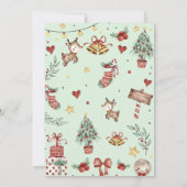 Winter Onederland Weihnachtsfest Rentier 1. Geburt Einladung (Rückseite)