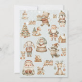 Winter Onederland Weihnachtshäuser Geburtstag Einladung (Rückseite)