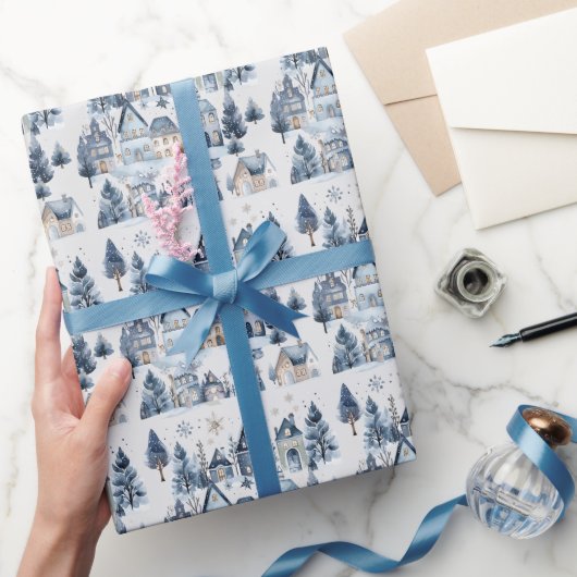 Winter Onederland Weihnachtshäuser Geburtstag Geschenkpapier (Schenken)