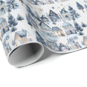 Winter Onederland Weihnachtshäuser Geburtstag Geschenkpapier (Rolleneckpunkt)