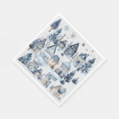 Winter Onederland Weihnachtshäuser Geburtstag Serviette (Ecke)