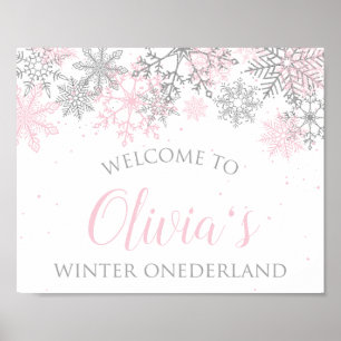Winter ONEderland Welcome Sign Poster