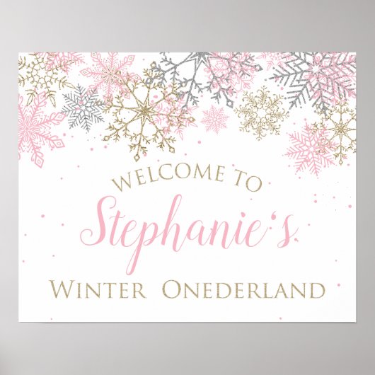 Winter Onederland Welcome Sign Poster (Vorne)