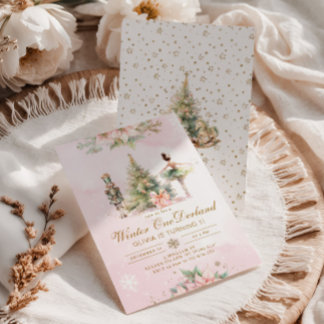 Winter Onederland Whimsical 1. Geburtstag Braunhaa Einladung