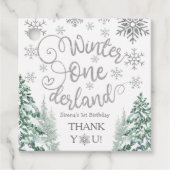 Winter ONEderland Winterwald 1. Geburtstag Geschenkanhänger (Vorderseite)