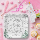 Winter ONEderland Winterwald 1. Geburtstag Pappteller (Party)