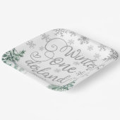 Winter ONEderland Winterwald 1. Geburtstag Pappteller (Gewinkelt)