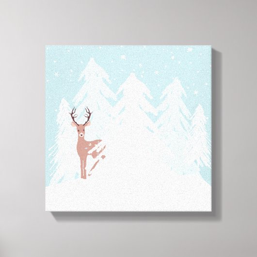 Winter Onederland Wonderland Deer Canvas Print Leinwanddruck (Vorderseite)