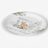 Winter Onederland Woodland Animal Geburtstag Pappteller (Schrägansicht)