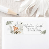 Winter Onederland Woodland Animal Geburtstagsadres (Insitu)