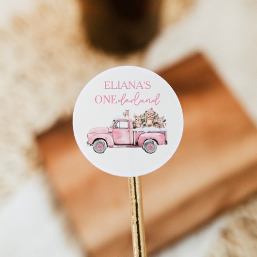 Winter Onederland Woodland Animals 1st Birthday Runder Aufkleber