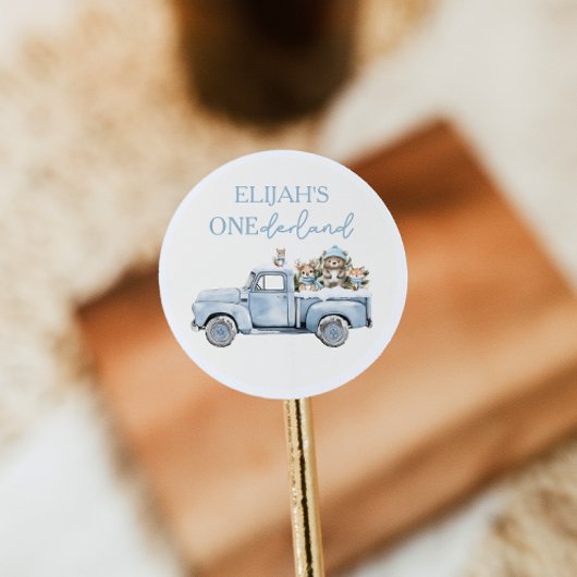 Winter Onederland Woodland Animals 1st Birthday Runder Aufkleber