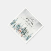 Winter ONEderland Woodland Animals 1st Birthday Serviette (Ecke)