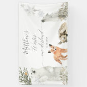 Winter Onederland Woodland Tier Geburtstag Groß Banner (Vertikal)