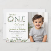 Winter Onederland Xmas Geburtstag Foto Einladung (Vorderseite)