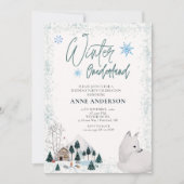 Winter Onederlant 1. Geburtstag Tiere  Einladung (Vorderseite)