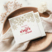 Winter ONEdernald Red and Gold Snowflake Geburtsta Serviette