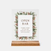 Winter Open Bar Acrylic Sign Acrylschild (Vorderseite)