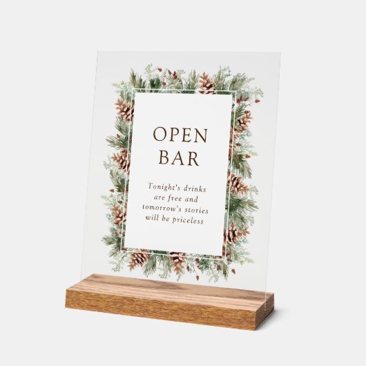 Winter Open Bar Acrylic Sign Acrylschild (Winkel)