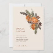 Winter Orange Scheiben getrocknet Citrus Cinnamon Einladung (Vorderseite)