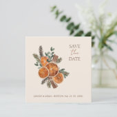 Winter Orange Scheiben getrocknet Citrus Cinnamon Save The Date (Stehend Vorderseite)