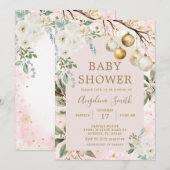 Winter Ornament Weihnachtsdusche Einladung (Vorne/Hinten)