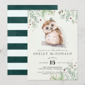 Winter Owl Baby Dusche Einladung (Vorne/Hinten)