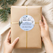 Winter Owl Bear Snowflake Danke Baby Dusche Runder Aufkleber