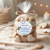 Winter Owl Bear Snowflake Danke Baby Dusche Runder Aufkleber