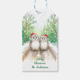 Winter Owl Christmas Gift Tag -Woodland Geschenkanhänger