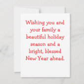 Winter Owl Christmas Wishes Karte (Rückseite)