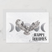 Winter Owl Happy Holidays Weihnachtsfeiertag Feiertagskarte (Vorne/Hinten)