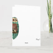 Winter Owl Punkt Geburtstagskarte Karte (Rückseite)