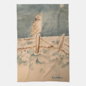 Winter Owl Teetuch Geschirrtuch (Vertikal)
