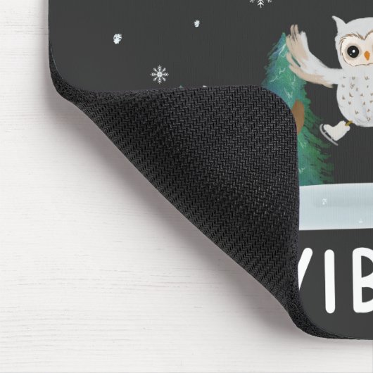 Winter Owles Ice Skaten im Winter Weinschlaufen Mousepad (Ecke)