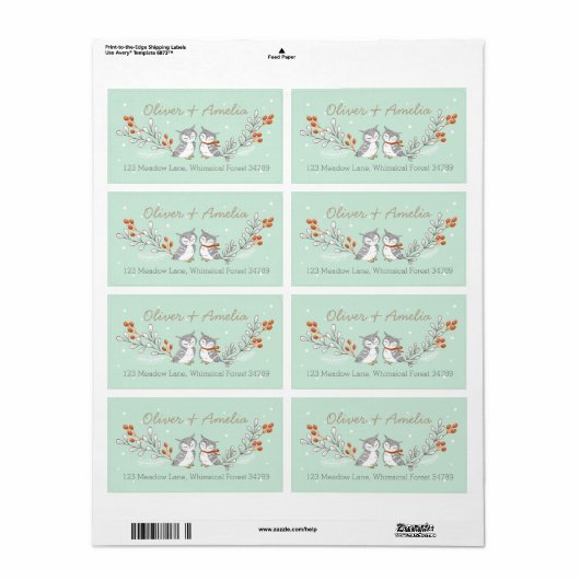 Winter Owls Address Labels (Vorne)
