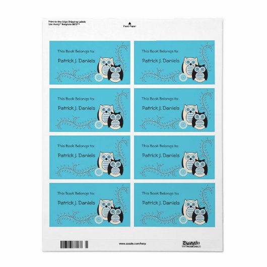 Winter Owls Buchzeichen (Vorne)