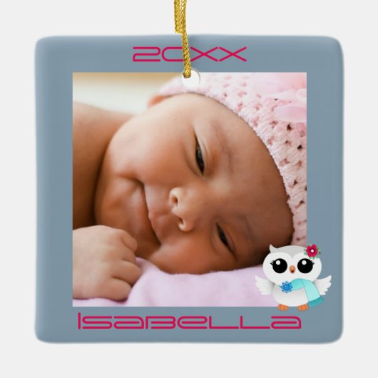 Winter Owls Keramikornament (Vorderseite)