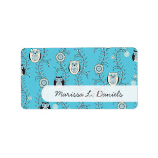 Winter Owls Name Labels Adressaufkleber