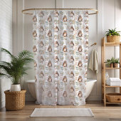 Winter Owls Red Berry Weihnachtsduschvorhang Duschvorhang